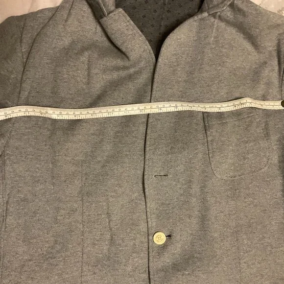 Massimo Dutti Grey Knit Blazer Jacket 48R Soft Tailored Casual - Picture 10 of 11